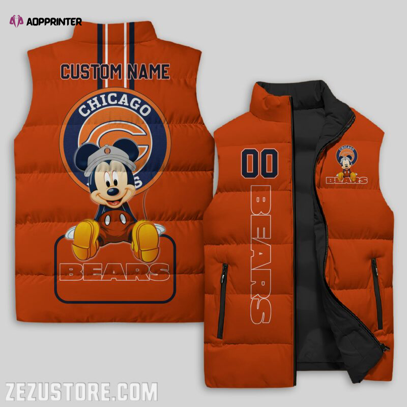 Chicago Bears NFL Sleeveless Puffer Jacket Custom For Fans Gifts