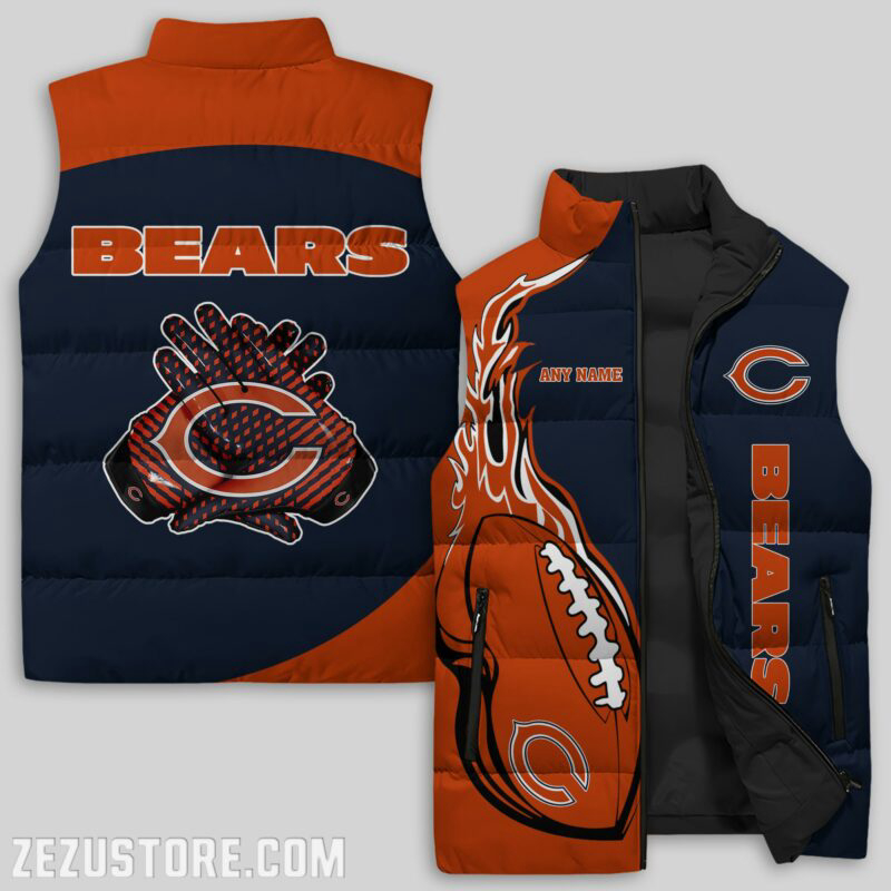 Chicago Bears NFL Sleeveless Puffer Jacket Custom For Fans Gifts