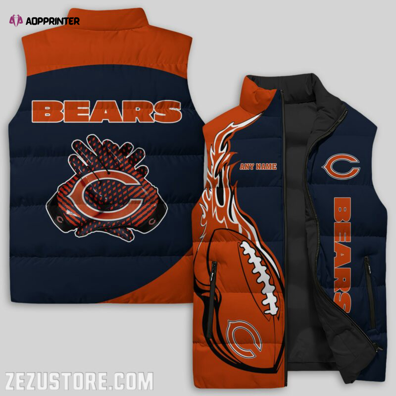 Chicago Bears NFL Sleeveless Puffer Jacket Custom For Fans Gifts