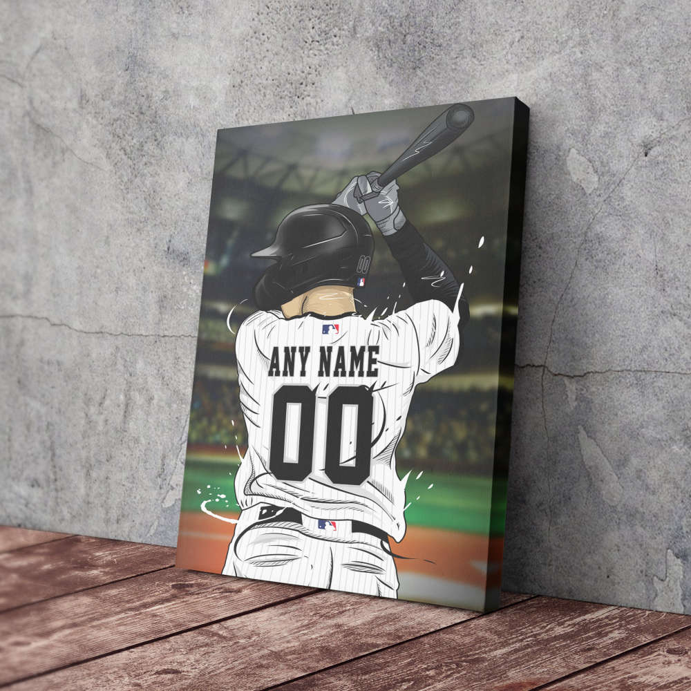 Chicago White Sox Jersey MLB Personalized Jersey Custom Name and Number Canvas Wall Art  Print Home Decor Framed Poster Man Cave Gift