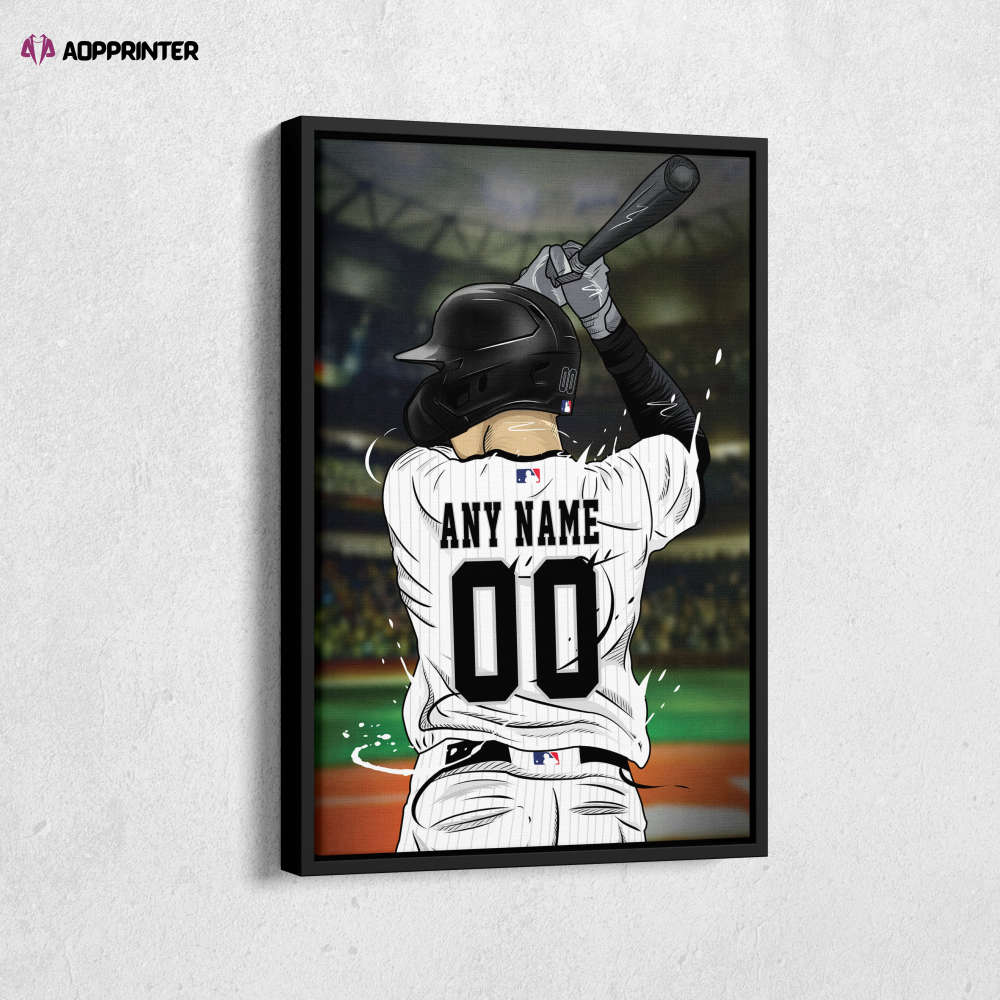 Chicago White Sox Jersey MLB Personalized Jersey Custom Name and Number Canvas Wall Art  Print Home Decor Framed Poster Man Cave Gift