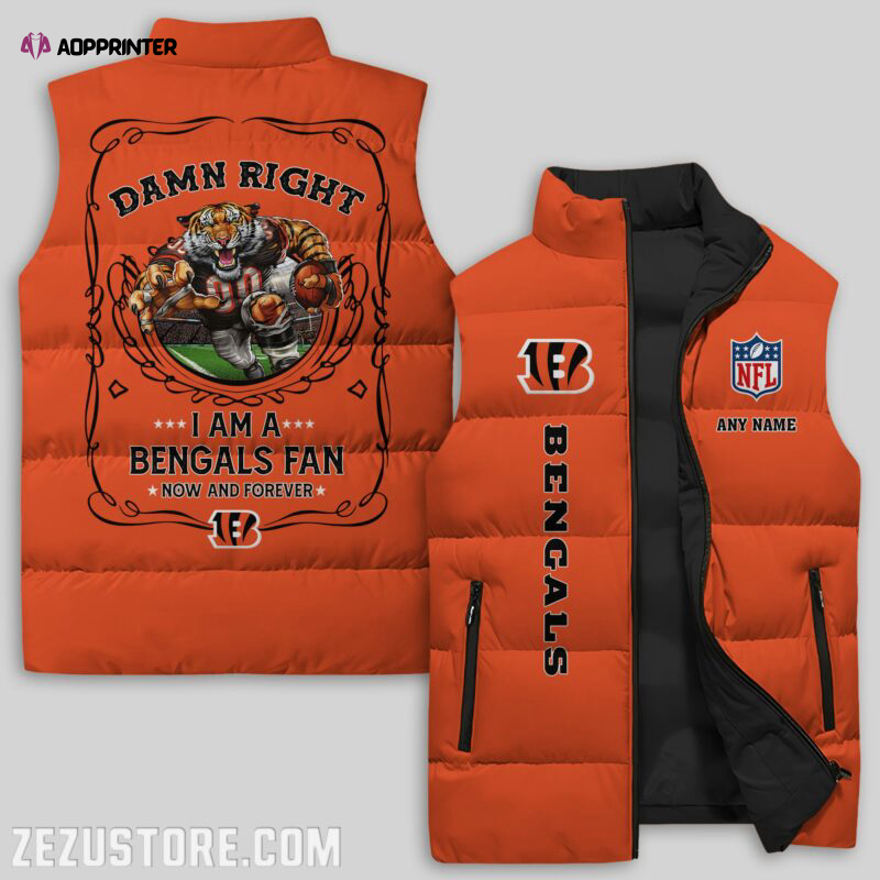 Cincinnati Bengals NFL Sleeveless Puffer Jacket Custom For Fans Gifts