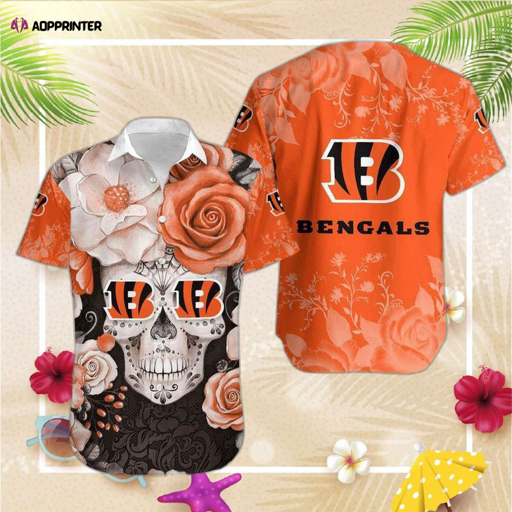 Cincinnati Bengals Skull NFL Gift For Fan Hawaiian   Short