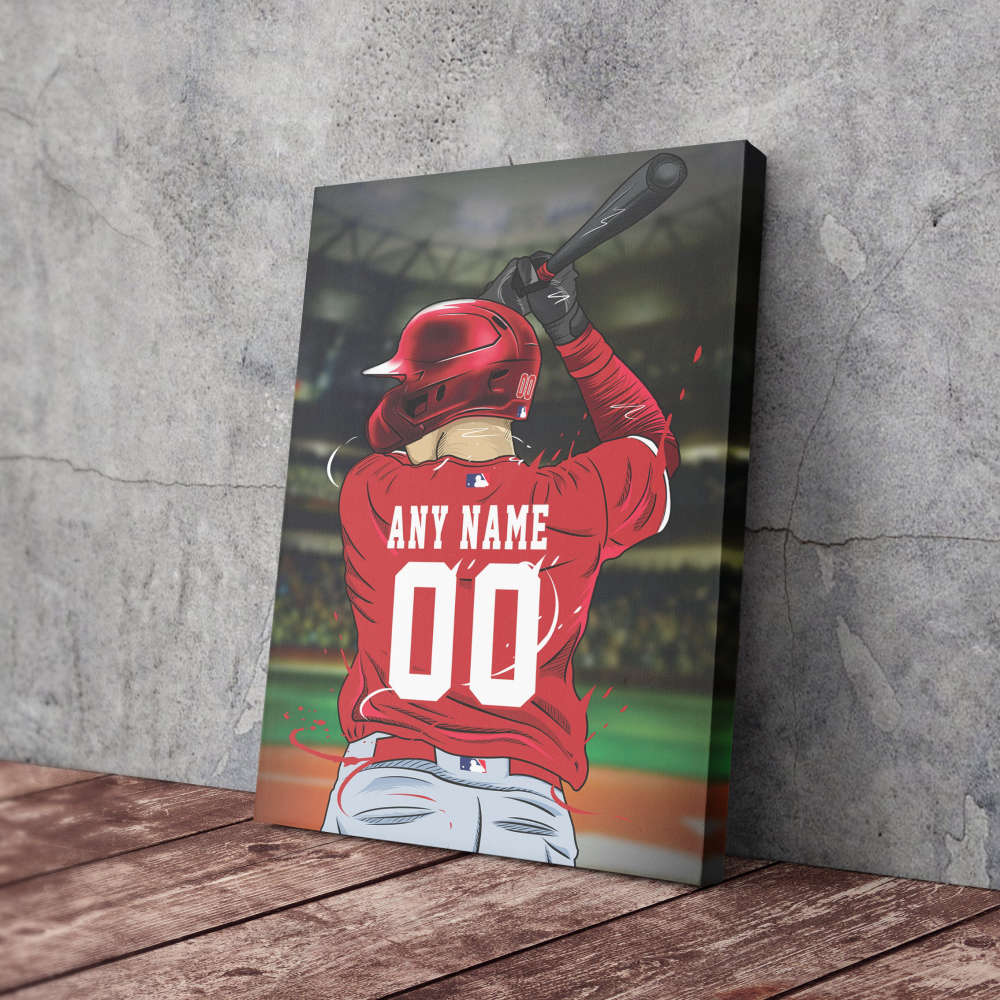 Cincinnati Reds Jersey MLB Personalized Jersey Custom Name and Number Canvas Wall Art  Print Home Decor Framed Poster Man Cave Gift