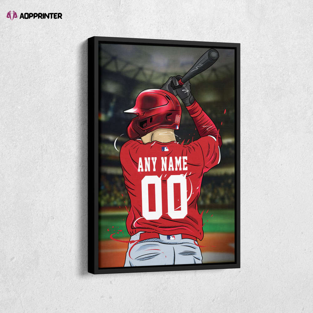 Cincinnati Reds Jersey MLB Personalized Jersey Custom Name and Number Canvas Wall Art  Print Home Decor Framed Poster Man Cave Gift