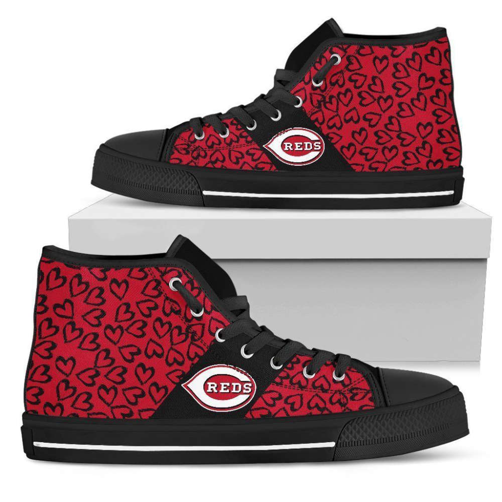 Cincinnati Reds MLB Baseball Custom Canvas High Top Shoes