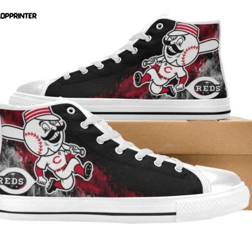 Cincinnati Reds MLB Baseball Custom Canvas High Top Shoes