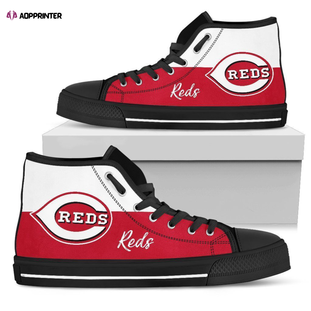Cincinnati Reds MLB Baseball Custom Canvas High Top Shoes