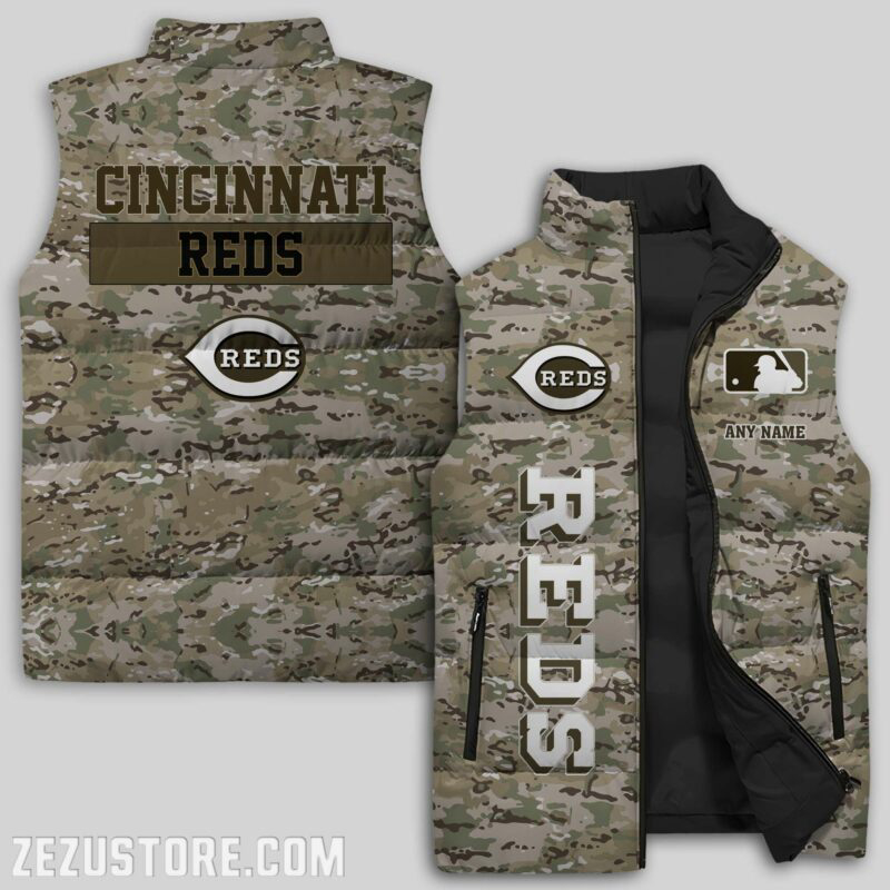 Cincinnati Reds MLB Sleeveless Puffer Jacket Custom For Fans Gifts