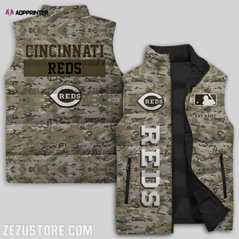 Cincinnati Reds MLB Sleeveless Puffer Jacket Custom For Fans Gifts