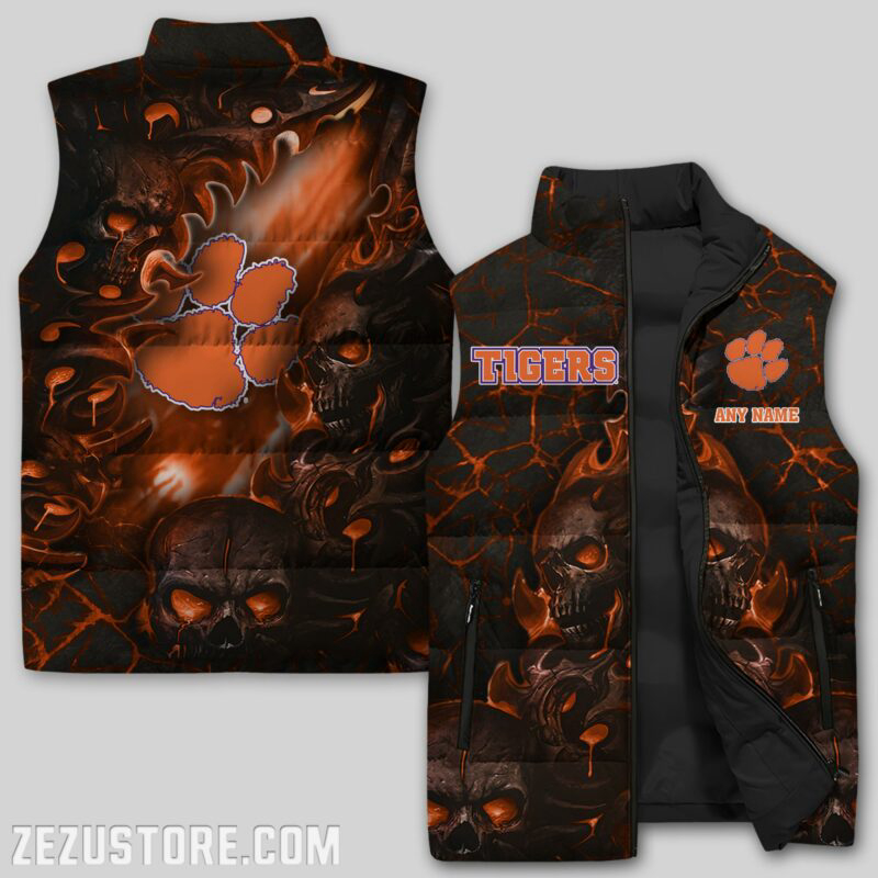 Clemson Tigers NCAA Sleeveless Puffer Jacket Custom For Fans Gifts