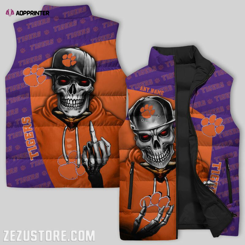 Clemson Tigers NCAA Sleeveless Puffer Jacket Custom For Fans Gifts