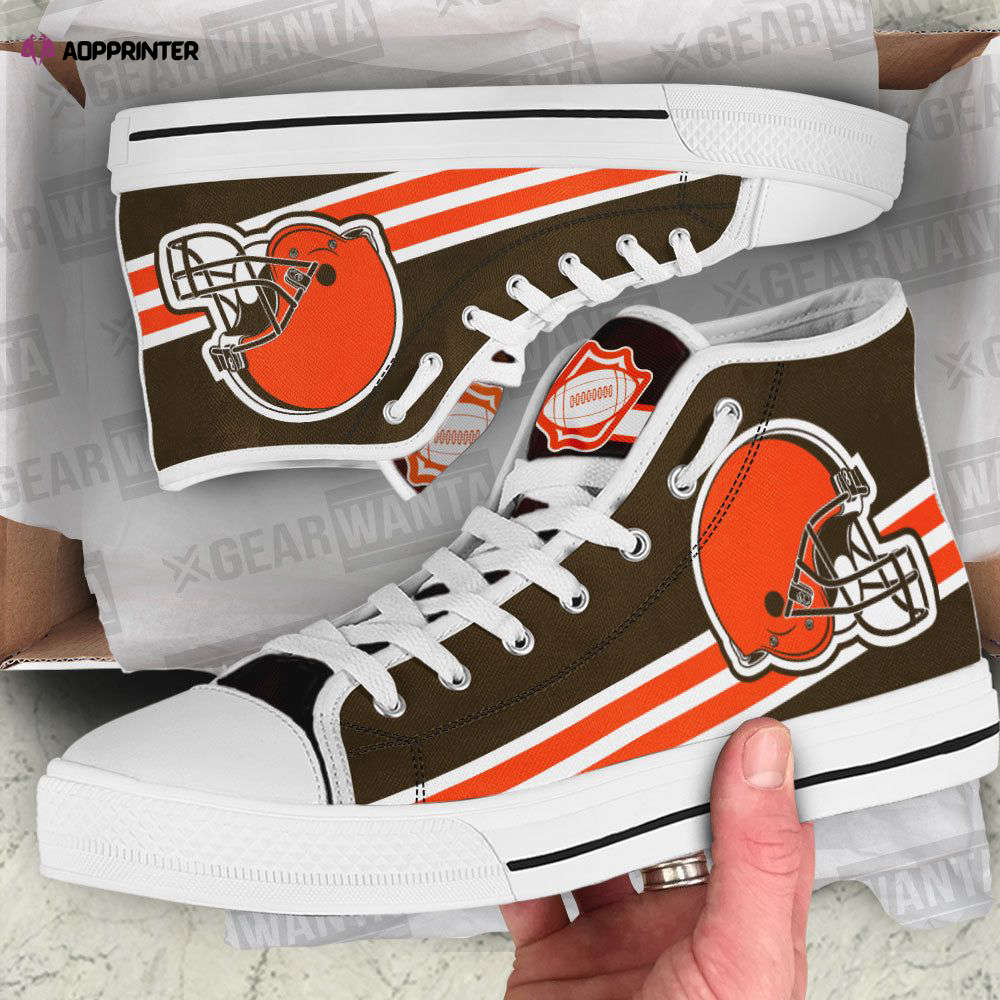 Cleveland Browns High Top Canvas Shoes Custom For Fans