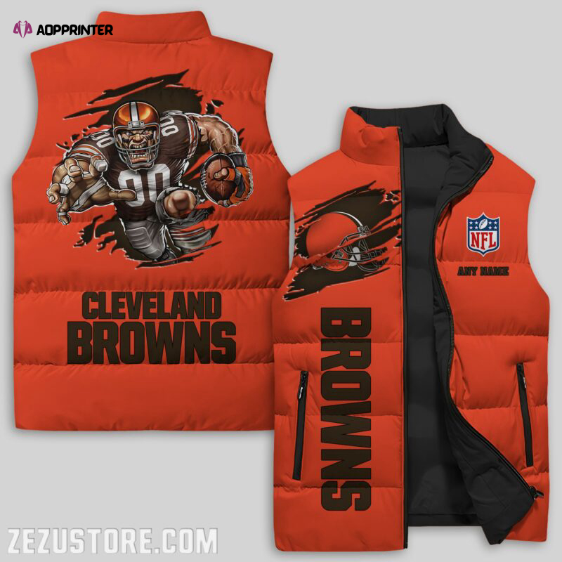 Cleveland Browns NFL Sleeveless Puffer Jacket Custom For Fans Gifts