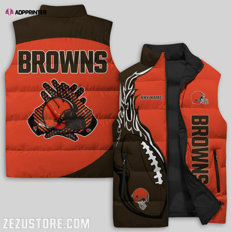 Cleveland Browns NFL Sleeveless Puffer Jacket Custom For Fans Gifts