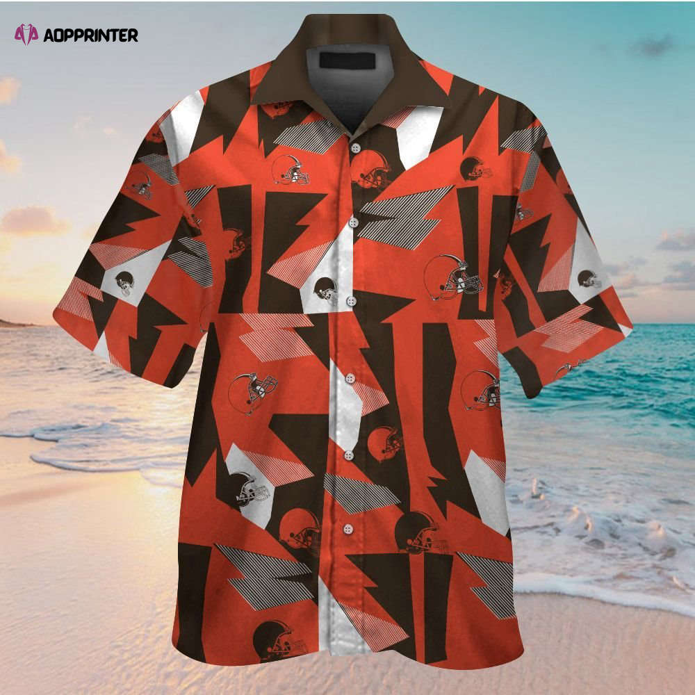 Cleveland Browns Snoopy Autumn Short Sleeve Button Up Tropical Aloha Hawaiian Shirt Set for Men Women Kids