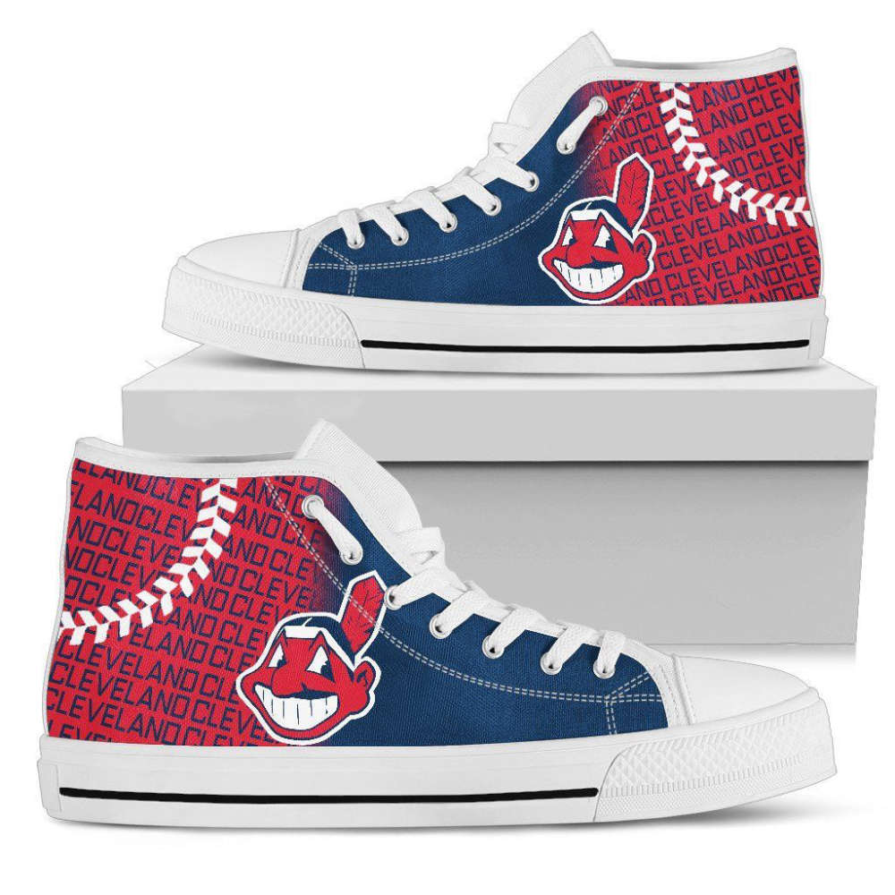 Cleveland Indians Custom High Top Canvas Shoes
