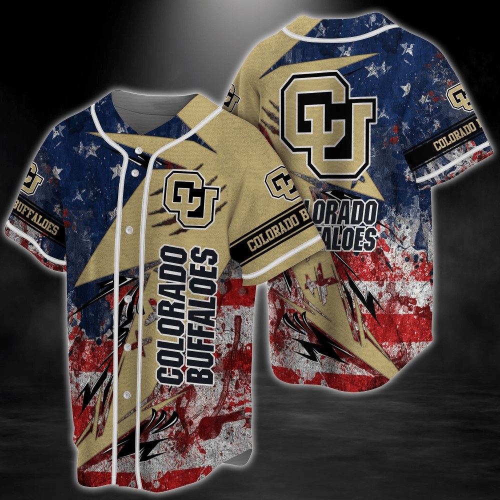 Colorado Buffaloes NCAA US Flag Baseball Jersey Shirt FVJ