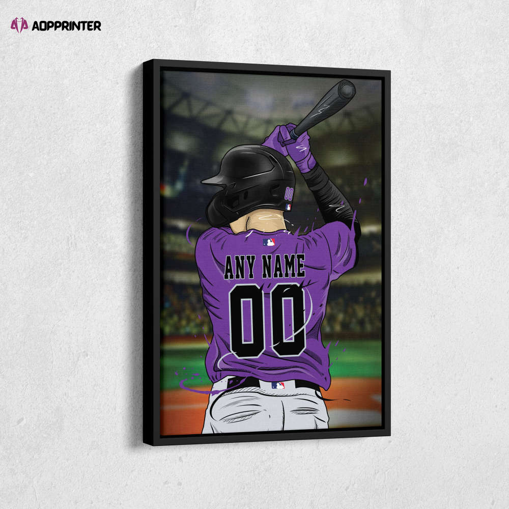 Colorado Rockies Jersey MLB Personalized Jersey Custom Name and Number Canvas Wall Art  Print Home Decor Framed Poster Man Cave Gift
