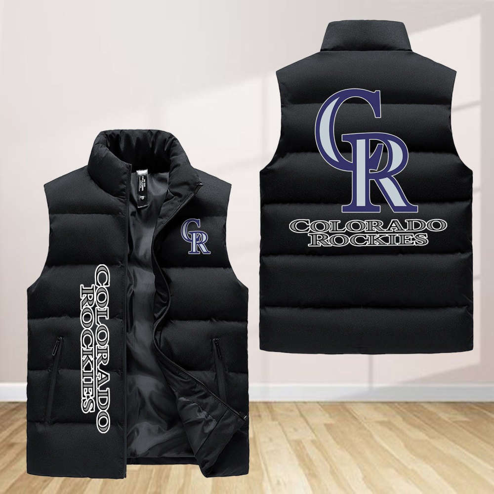 Colorado Rockies Sleeveless Puffer Jacket Custom For Fans Gifts