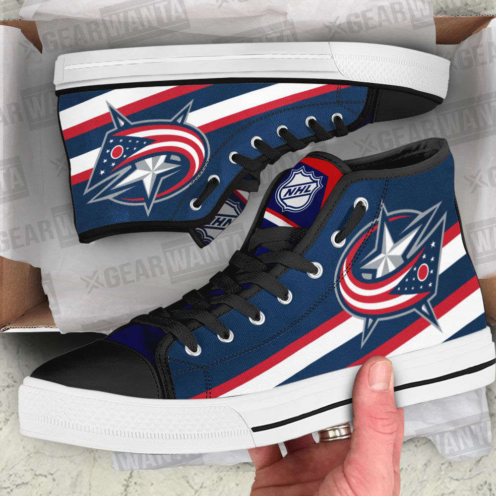 Columbus Blue Jackets High Top Shoes Custom For Fans