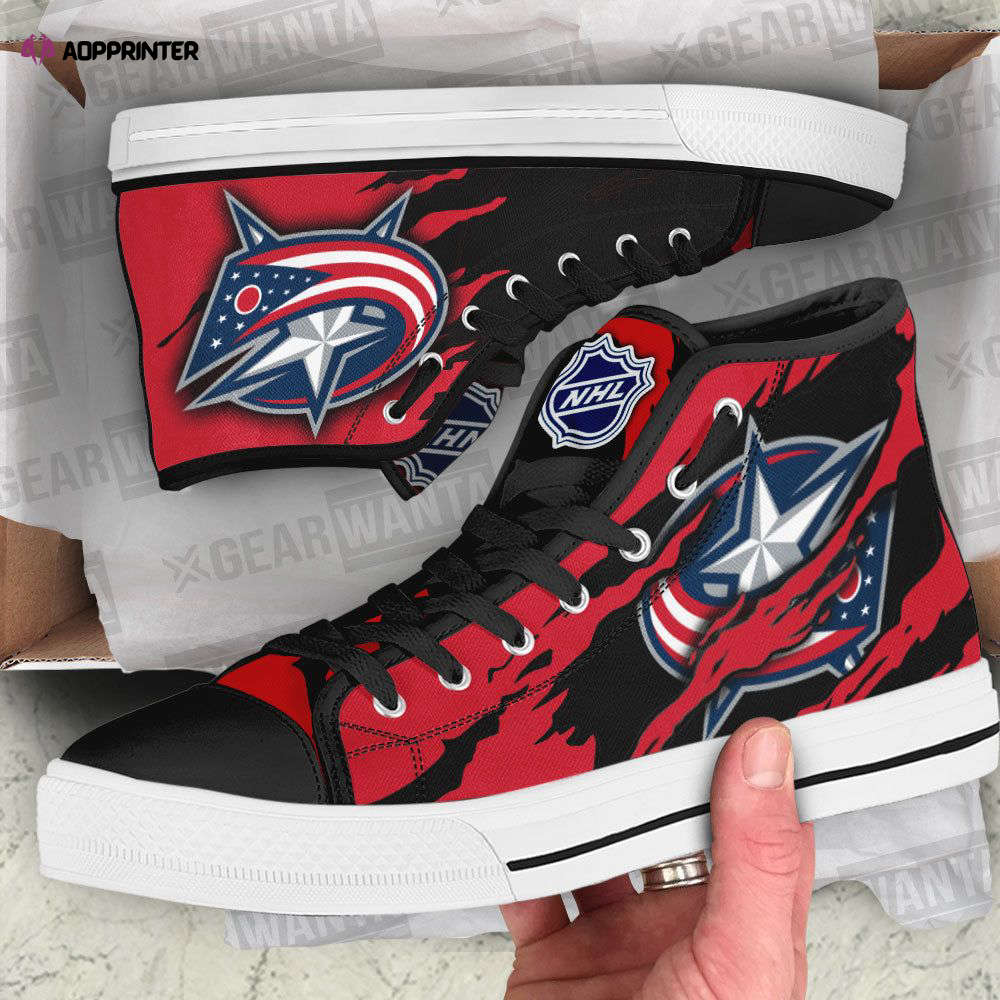 Columbus Blue Jackets High Top Shoes Custom For Fans