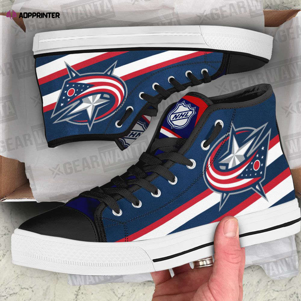 Columbus Blue Jackets High Top Shoes Custom For Fans