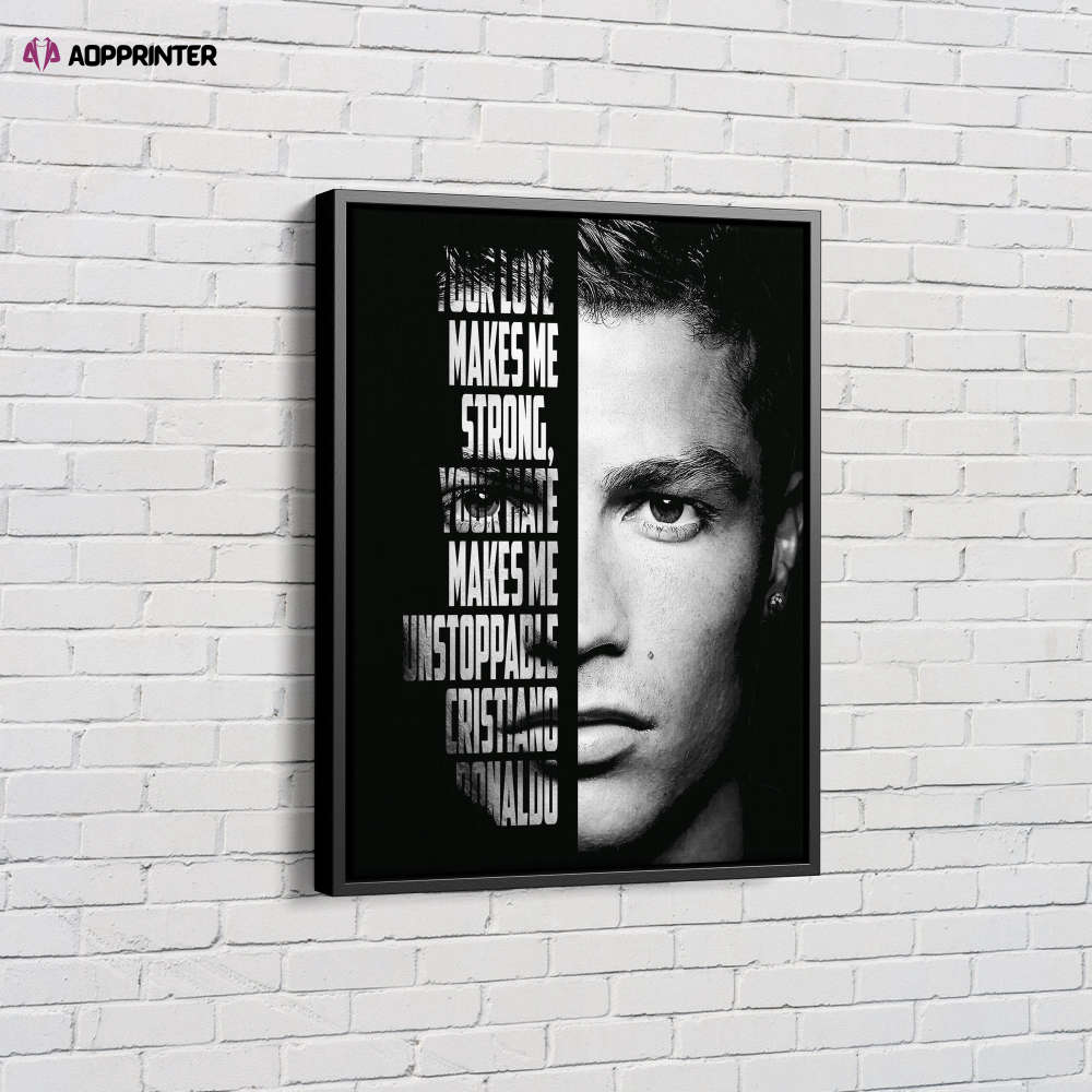 Cristiano Ronaldo Soccer Player Canvas Unique Design Wall Art Print Hand Made Ready to Hang Custom Design
