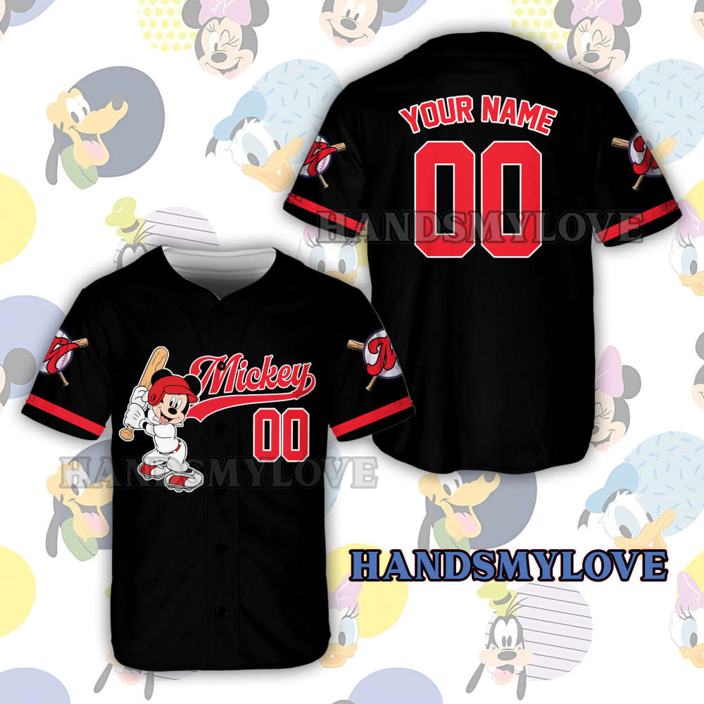 Custom Ddisney Character Mickey Game Day Baseball Jersey Ddisney Baseball Player Outfit For Baseball Fans Matching Outfit For Baseball Lover