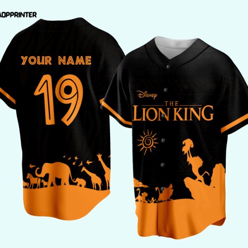 Custom Ddisney Llion King Game Day Baseball Jersey Ddisney Llion King Simba Baseball Outfit Gift For Baseball Fan Players Baseball Lovers