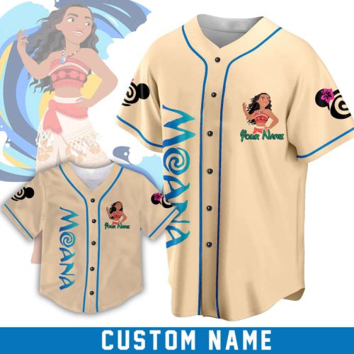 Custom Ddisney Princess Moana Game Day Baseball Jersey Ddisney Moana Baseball Outfit For Baseball Fan Player Baseball Girl Women Lover
