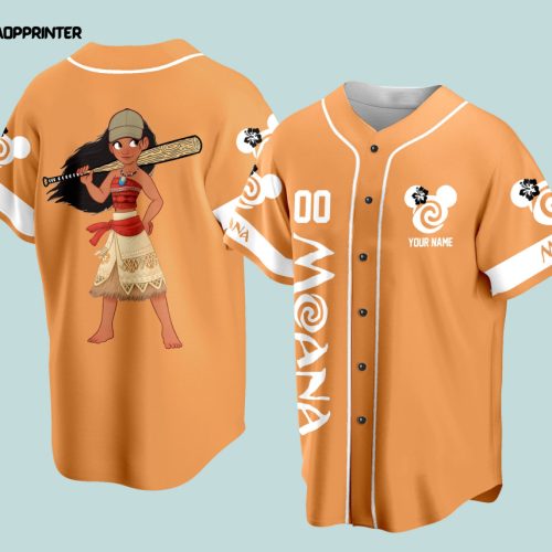 Custom Ddisney Princess Moana Game Day Baseball Jersey Ddisney Moana Baseball Outfit For Baseball Fan Player Baseball Girl Women Lover