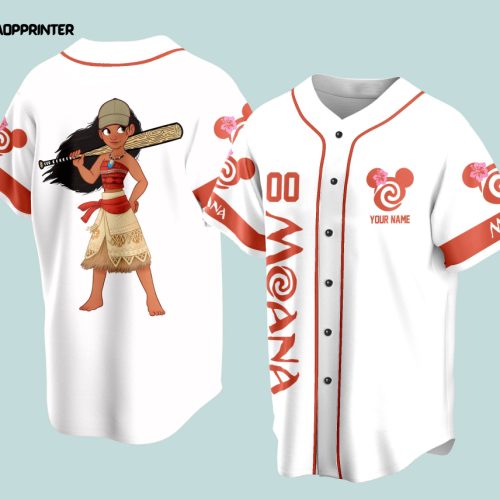 Custom Ddisney Princess Moana Game Day Baseball Jersey Ddisney Moana Baseball Outfit For Baseball Fan Player Baseball Girl Women Lover