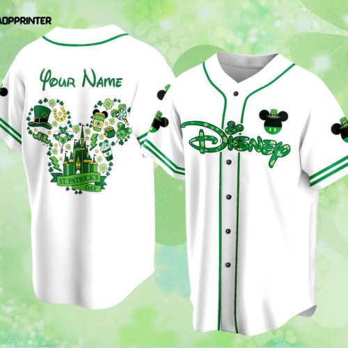 Custom Saint Patrick Day Disneyland Baseball Jersey Personalized Mickey St Patrick Family Vacation Trip Jersey Jersey For Baseball Lovers