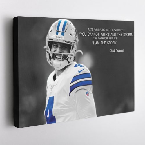 Dak Prescott Quote Poster  Dallas Cowboys Football Canvas Unique Design Wall Art Print Hand Made Ready to Hang Custom Design