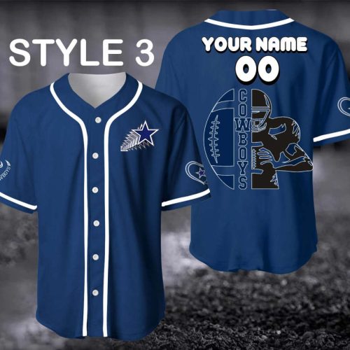 Dallas Cowboy Baseball Shirt, Custom Name And Number Baseball Jerseys