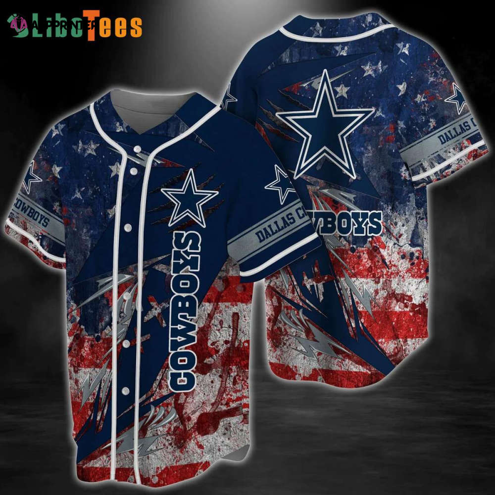 Dallas Cowboys Baseball Jersey, American Flag Pattern, Gifts For Dallas Cowboys Fans – Perfect Gifts For Your Loved Ones Jersey Shirt