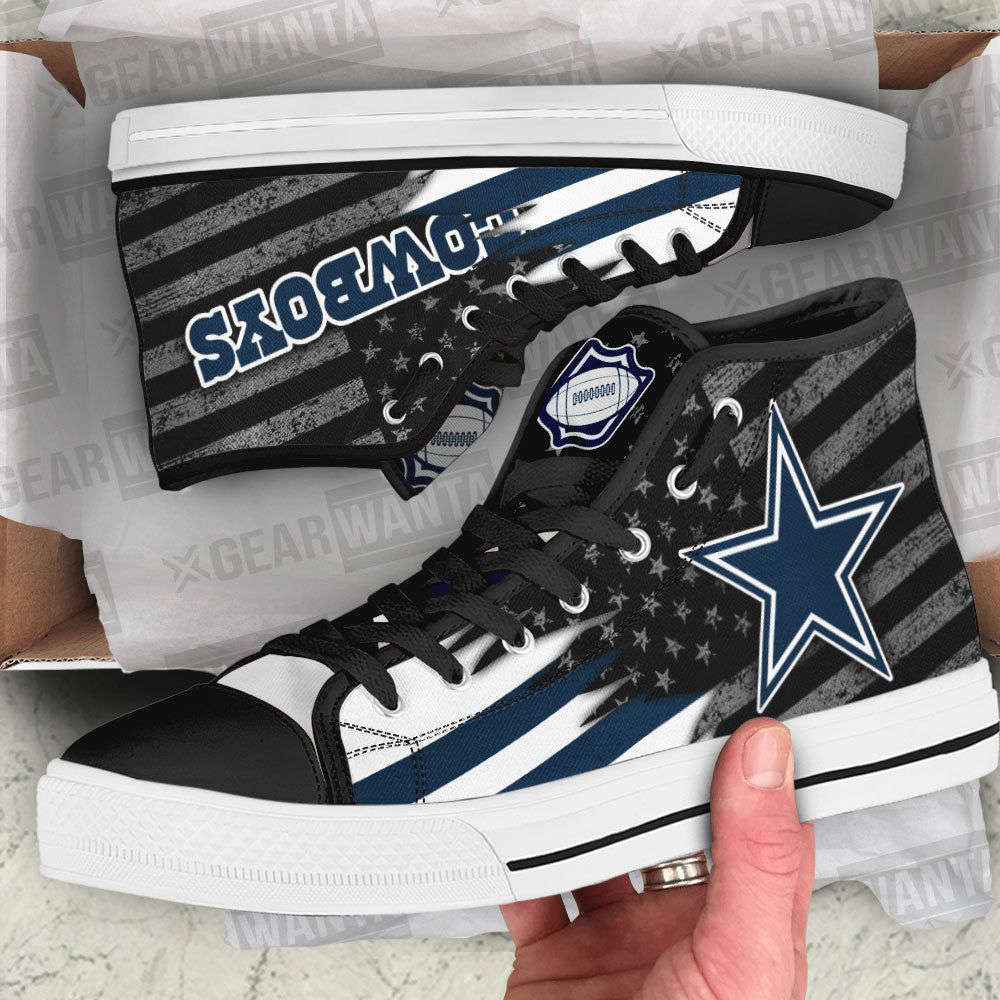 Dallas Cowboys High Top Shoes Custom For Fans