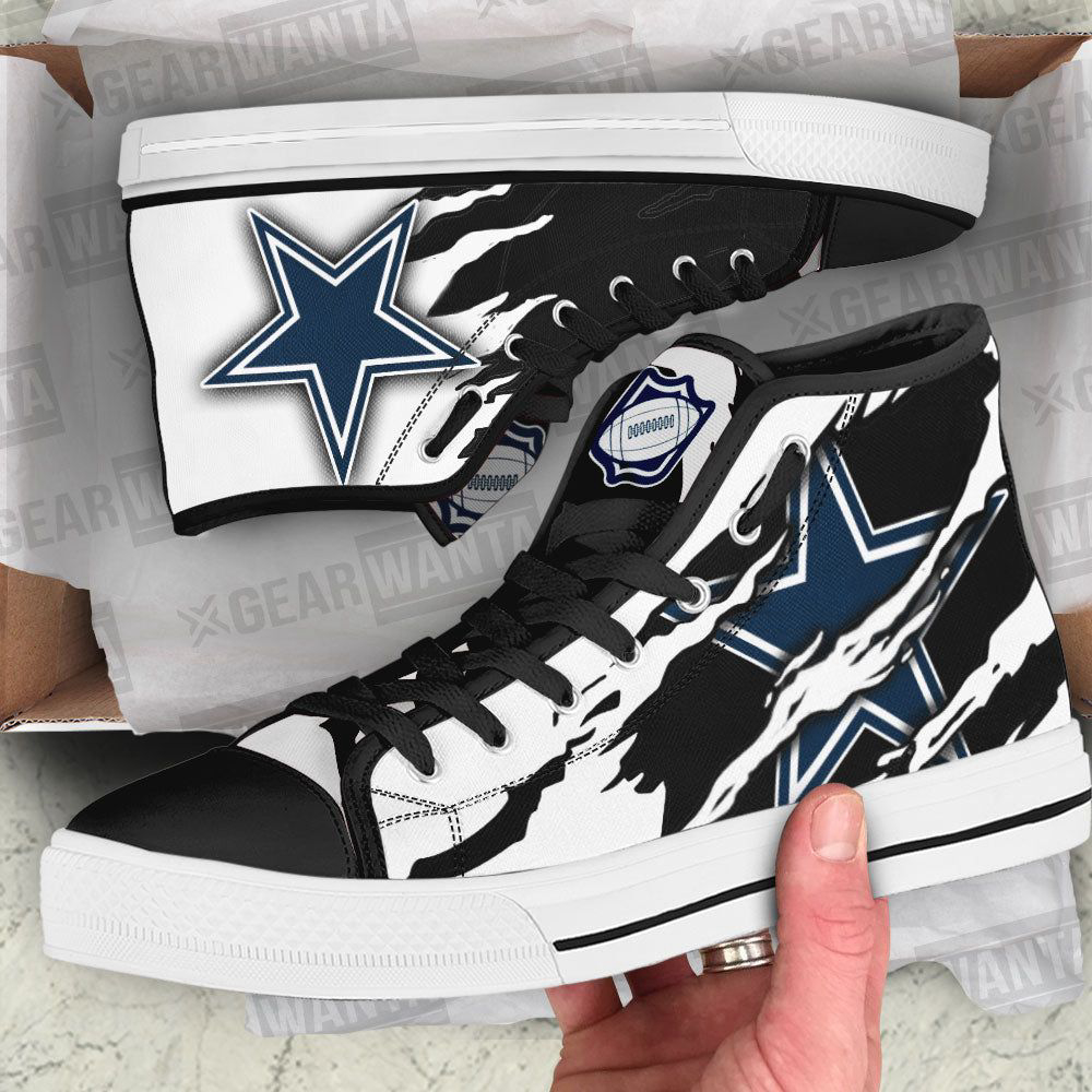 Dallas Cowboys High Top Shoes Custom For Fans