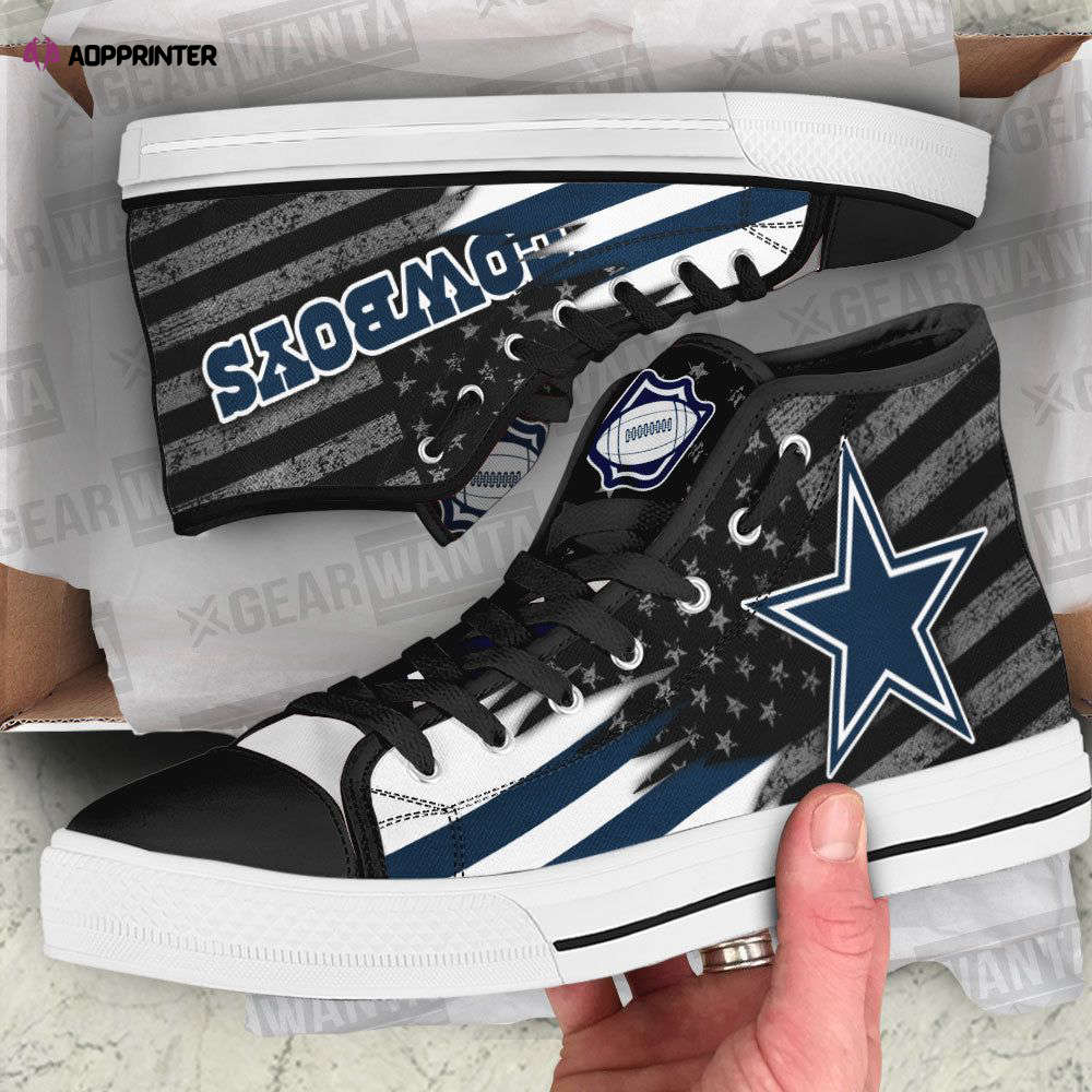 Dallas Cowboys High Top Shoes Custom For Fans