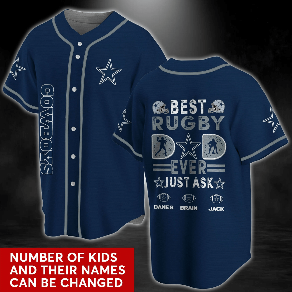 Dallas Cowboys NFL Personalized Personalized Name Baseball Jersey Shirt FVJ