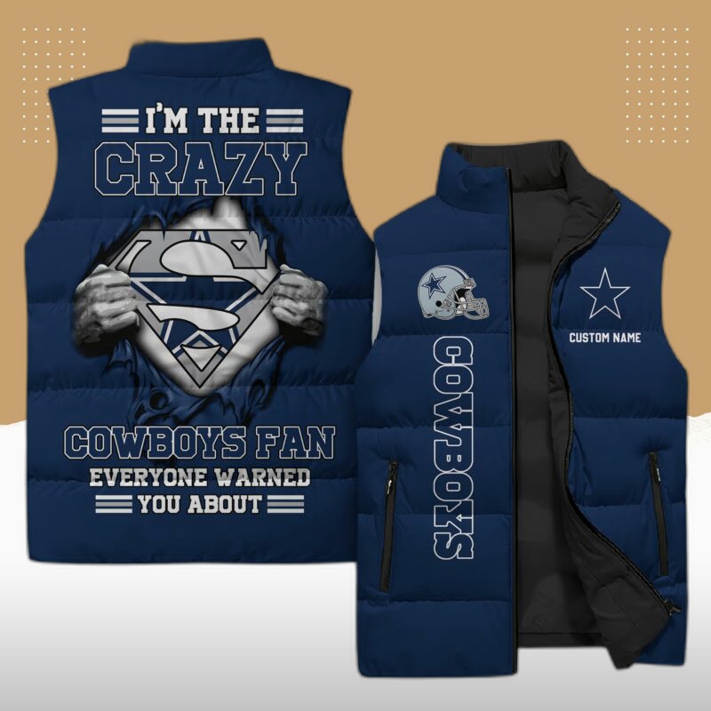 Dallas Cowboys NFL Sleeveless Puffer Jacket Custom For Fans Gifts