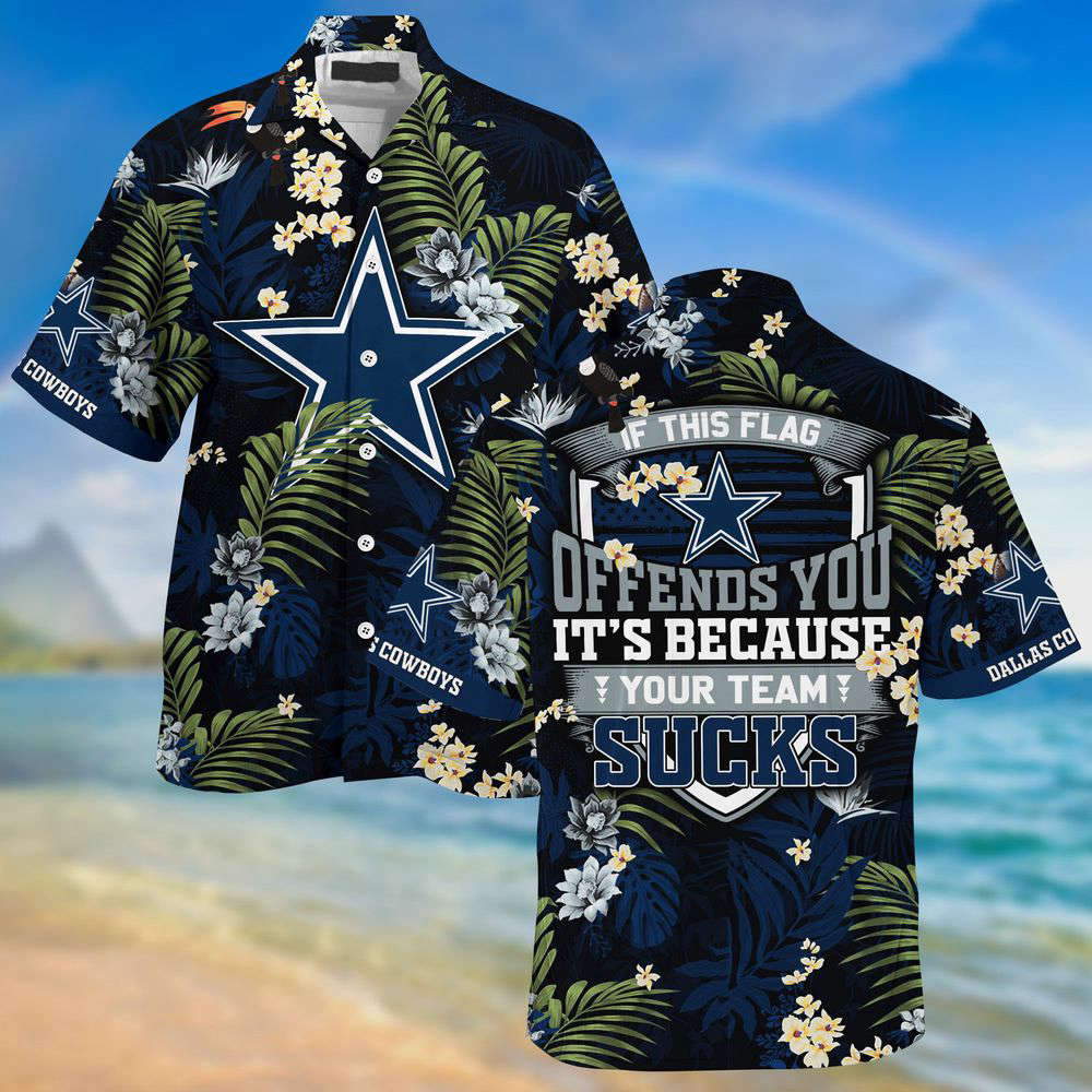 Dallas Cowboys NFL Summer Hawaiian Shirt    With Tropical Patterns