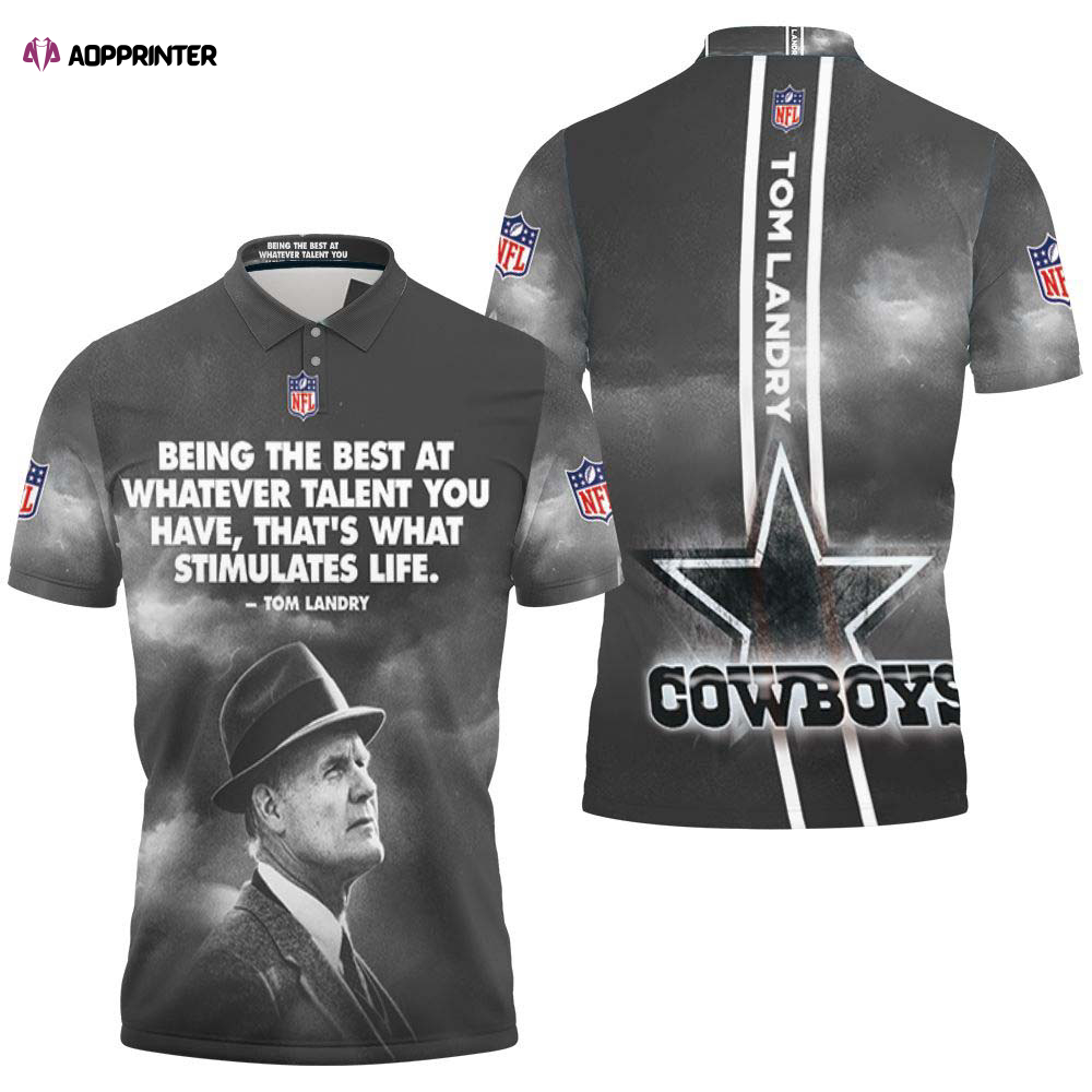 Dallas Cowboys Tom Landry Quote 3D Polo Shirt, Gift For Fan