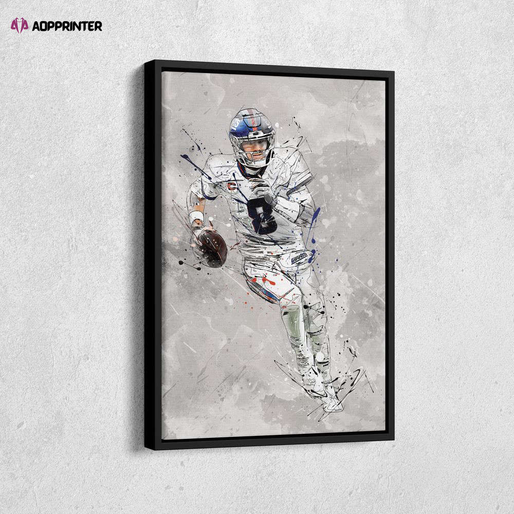 Daniel Jones Poster: New York Giants NFL Canvas Wall Art for Man Caves – Perfect Home Decor & Gift