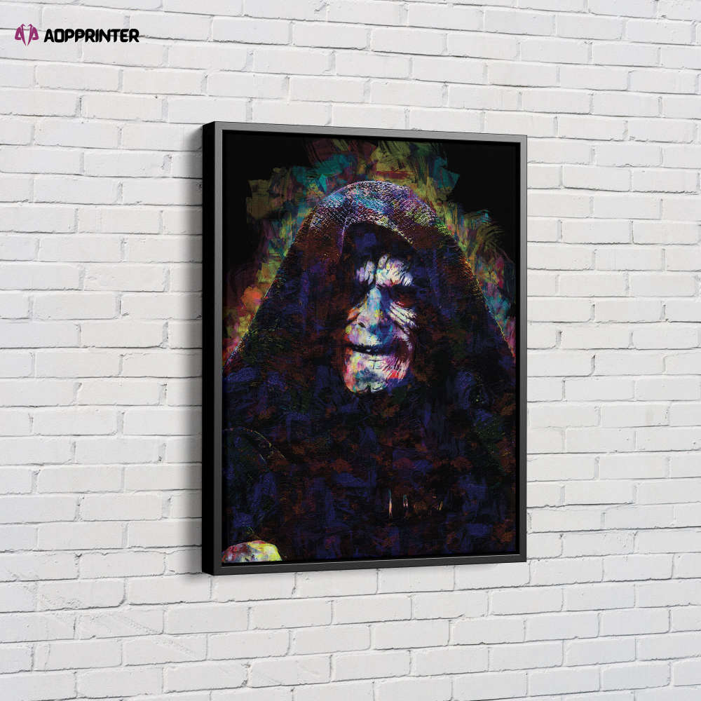 Darth Sidious Colorful Art Poster Star Wars Canvas Unique Design Wall Art Print Hand Made Ready to Hang Custom Design