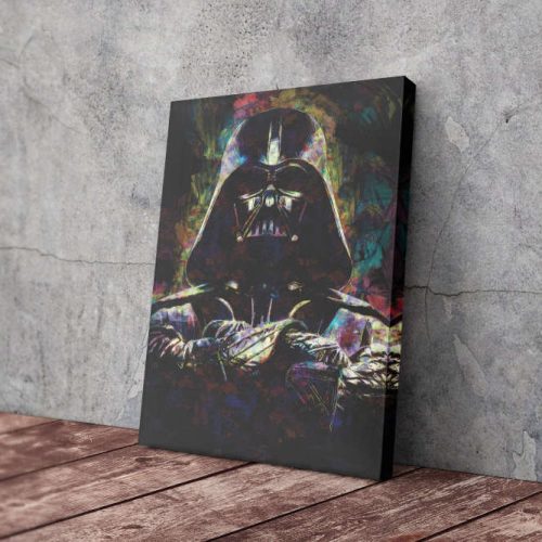 Darth Vader Colorful Art Poster Star Wars Canvas Unique Design Wall Art Print Hand Made Ready to Hang Custom Design