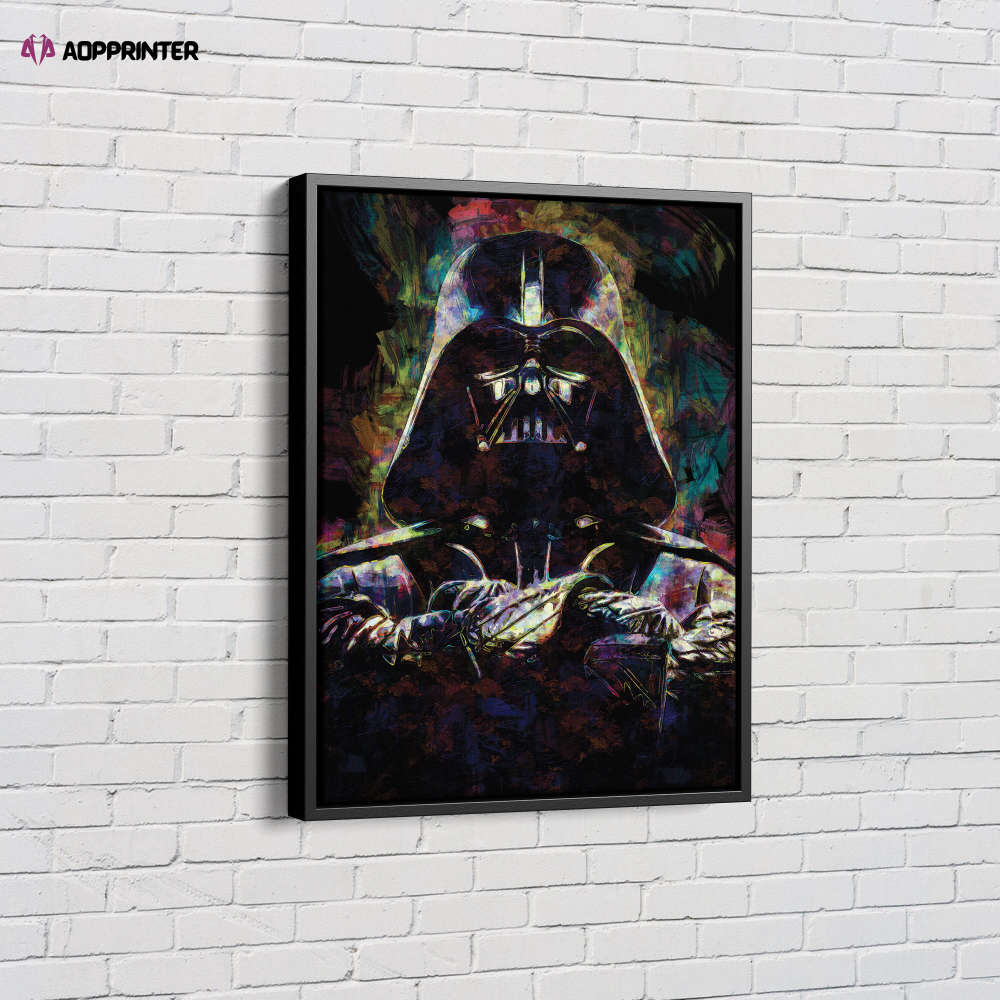 Darth Vader Colorful Art Poster Star Wars Canvas Unique Design Wall Art Print Hand Made Ready to Hang Custom Design