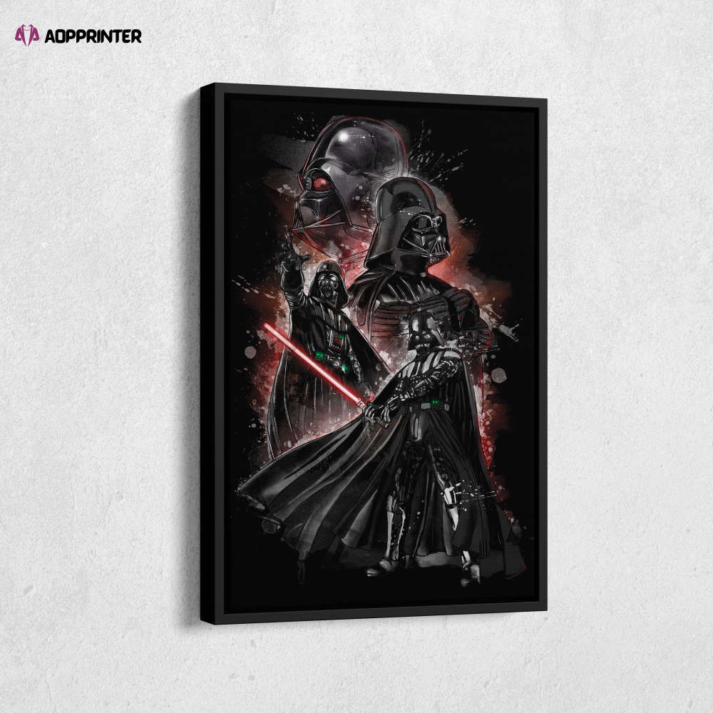 Darth Vader Poster Star Wars Art Canvas Wall Art Print Home Decor Framed Poster Gift for Kids