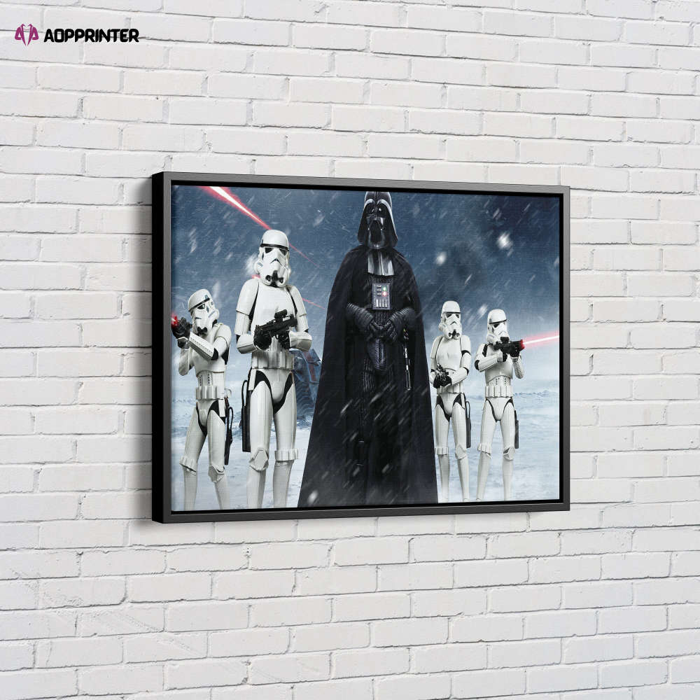 Darth Vader White Stormtroopers Poster StarWars Canvas Unique Design Wall Art Print Hand Made Ready to Hang Custom Design